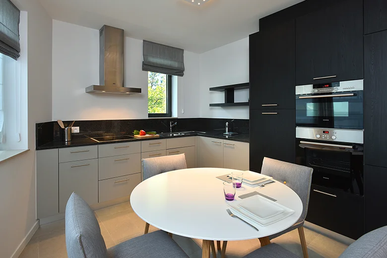 Cuisine d'un appartement de la Résidence Valentine